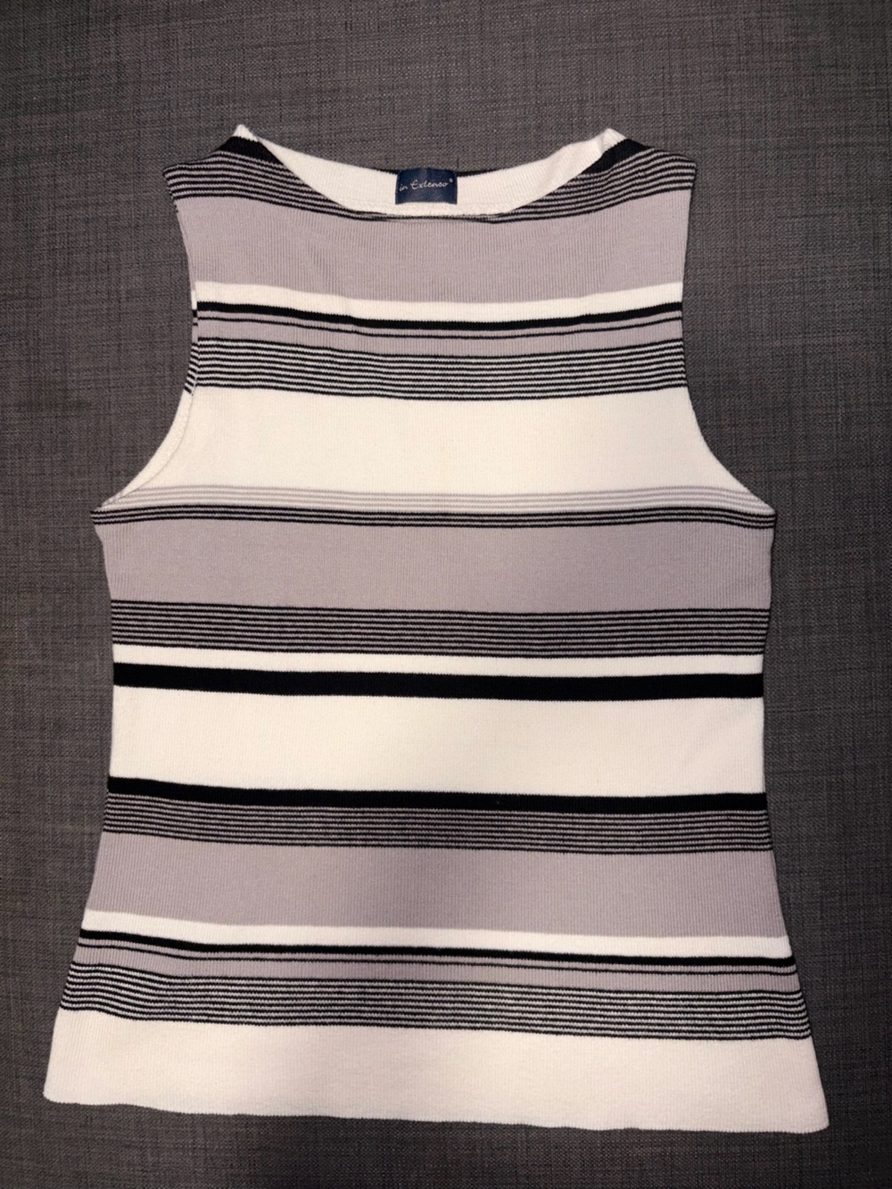 Gray, White & Black Striped Tank